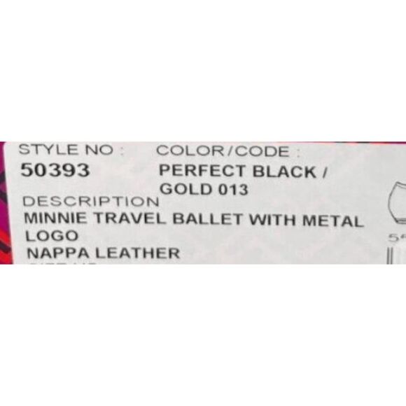 Tory Burch perfect black nappa leather Minnie Travel Ballet w/metal gold logo fl - Picture 2 of 12